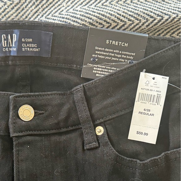 NWT GAP Black Classic Straight - 6/28R - Picture 7 of 8